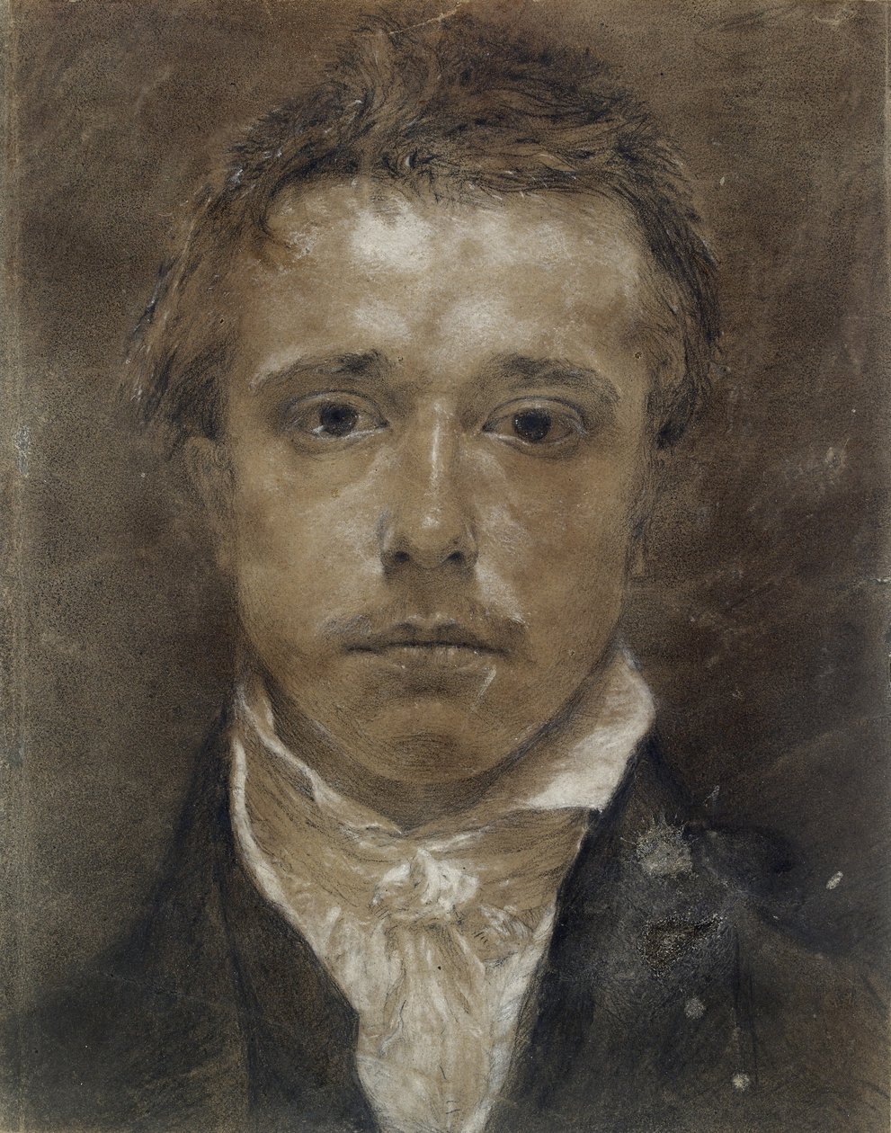 صورة ذاتية ، c.1824 (طباشير أسود ، مرتفع باللون الأبيض ، على ورق برتقالي) بواسطة صموئيل بالمر