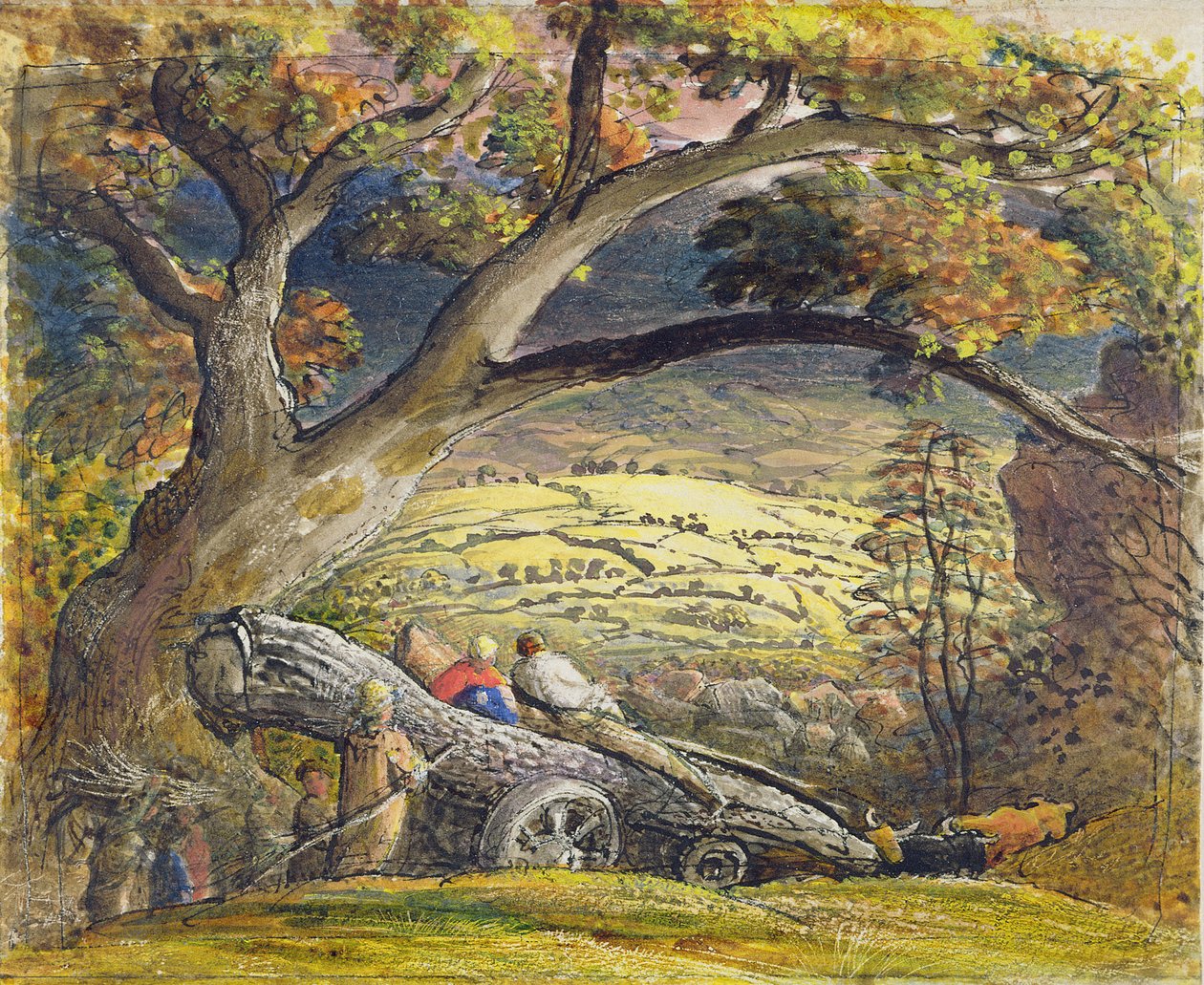 The Timber Wain ، 1833-34 (مرحاض وجواش على الورق) بواسطة صموئيل بالمر