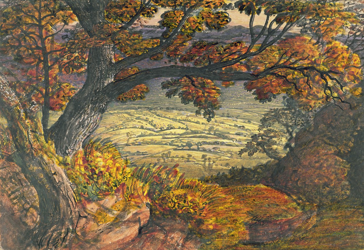Weald of Kent ، c.1827-28 (wc und gouache on paper) بواسطة صموئيل بالمر