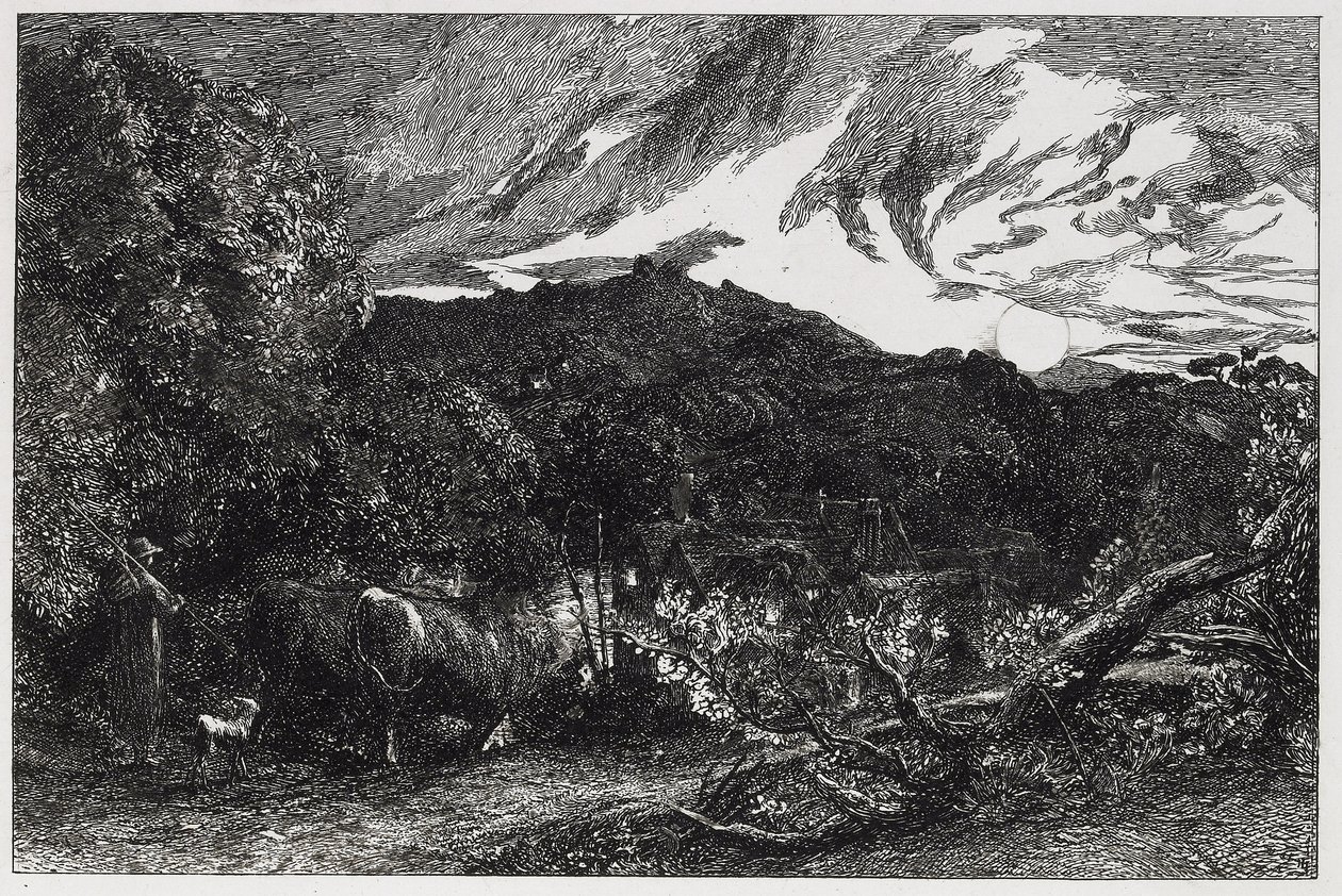 The Weary Plowman ، 1858 (الحفر والنقطة الجافة) بواسطة صموئيل بالمر