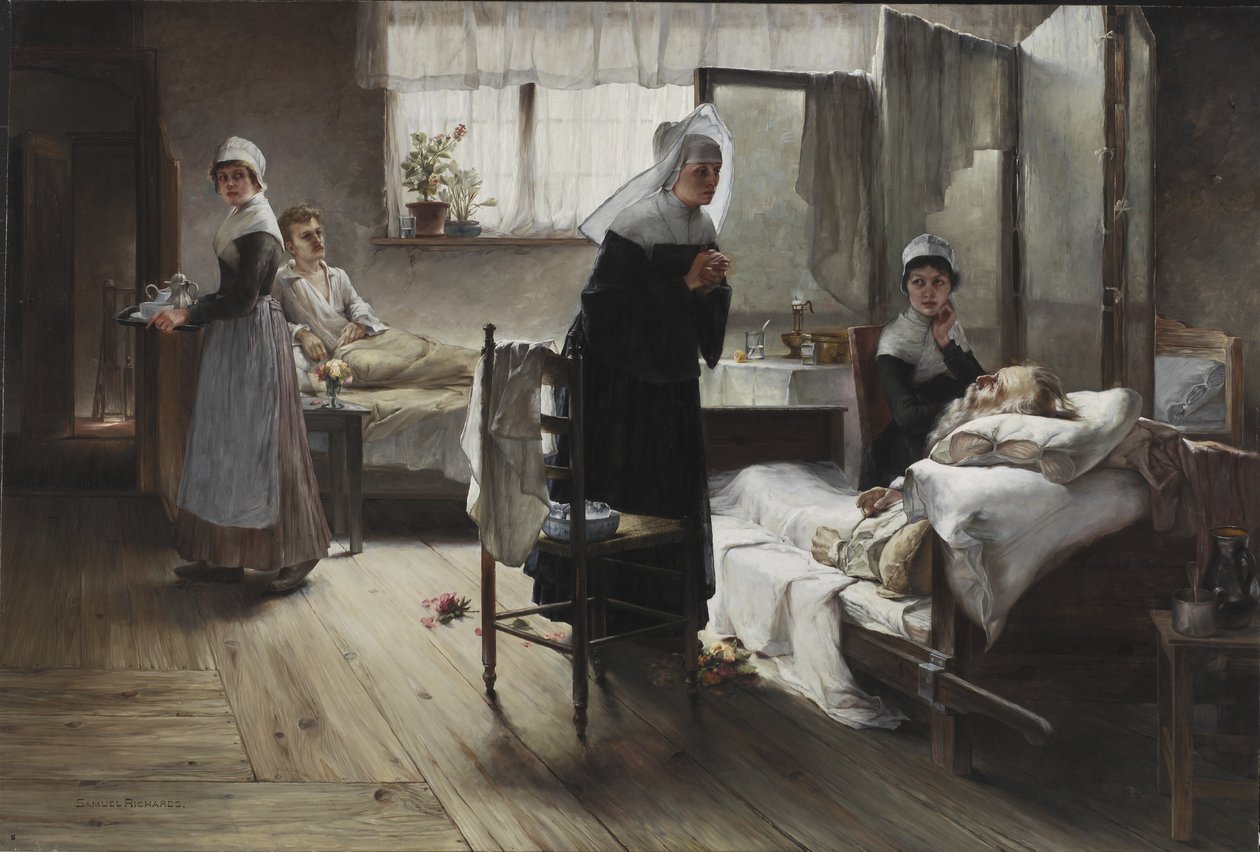 إيفانجلين تكتشف ارتباطها في المستشفى ، 1887-1889 بواسطة صموئيل ريتشاردز