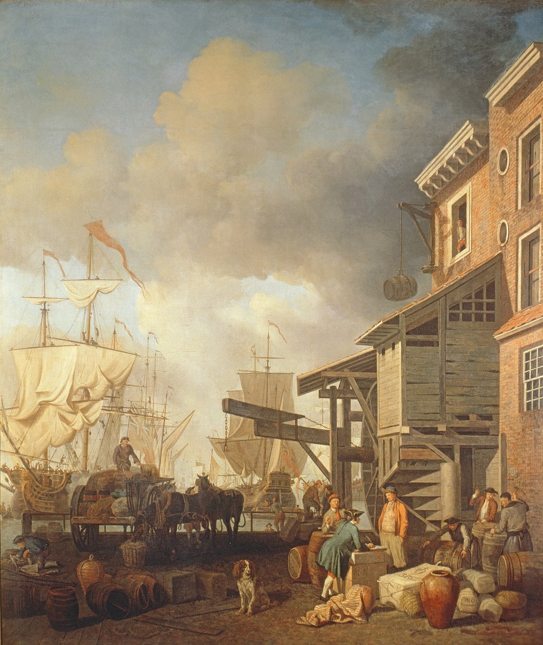 A Thames Wharf ، c.1750&39;s بواسطة صموئيل سكوت