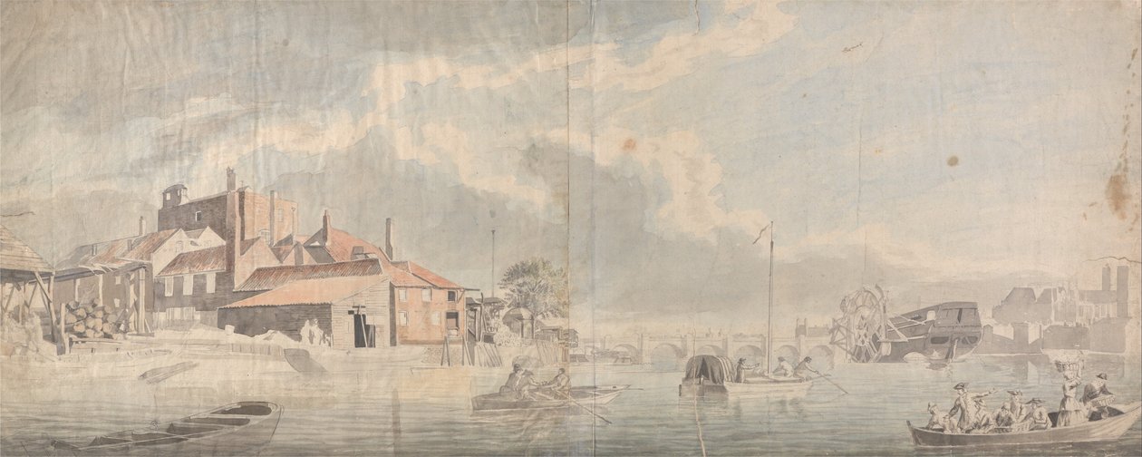 رصيف Thames Wharf مع جسر Westminster في المسافة بواسطة صموئيل سكوت