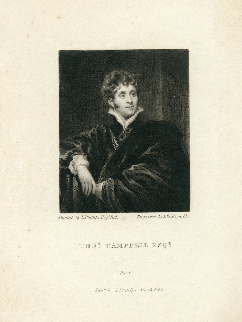 توماس كامبل ، 1818 (Mezzotint) بواسطة صموئيل وليام الأول رينولدز