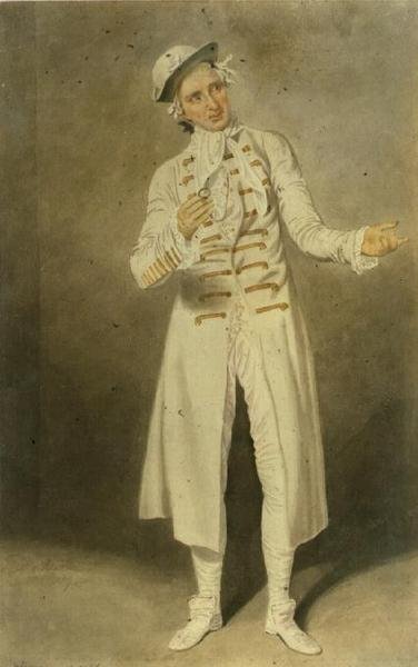 وليام فارين (1786-1861) مثل اللورد أوغليبي في الزواج السري لديفيد جاريك وجورج كولمان الأكبر في مسرح كوفنت غاردن ، 1818 (مرحاض على ورق) بواسطة صموئيل دي وايلد