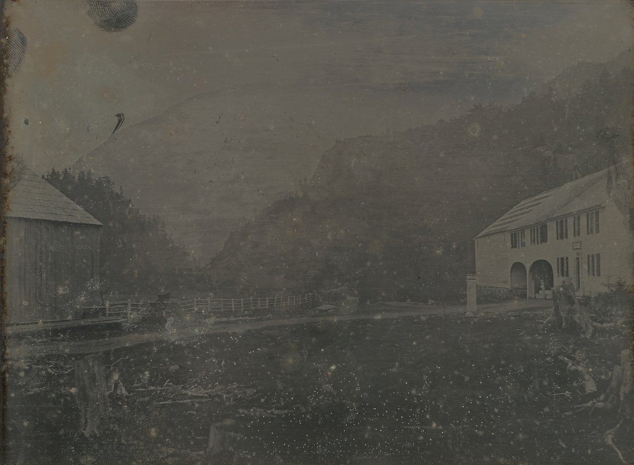 بيت بلا عنوان وحظيرة ، 1841. بواسطة صموئيل بيميس