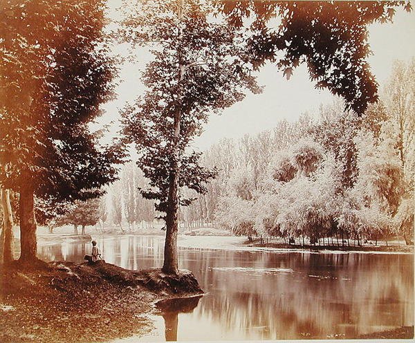 منظر على قناة دول ، كشمير ، حوالي عام 1865 (صورة بني داكن) بواسطة صموئيل بورن