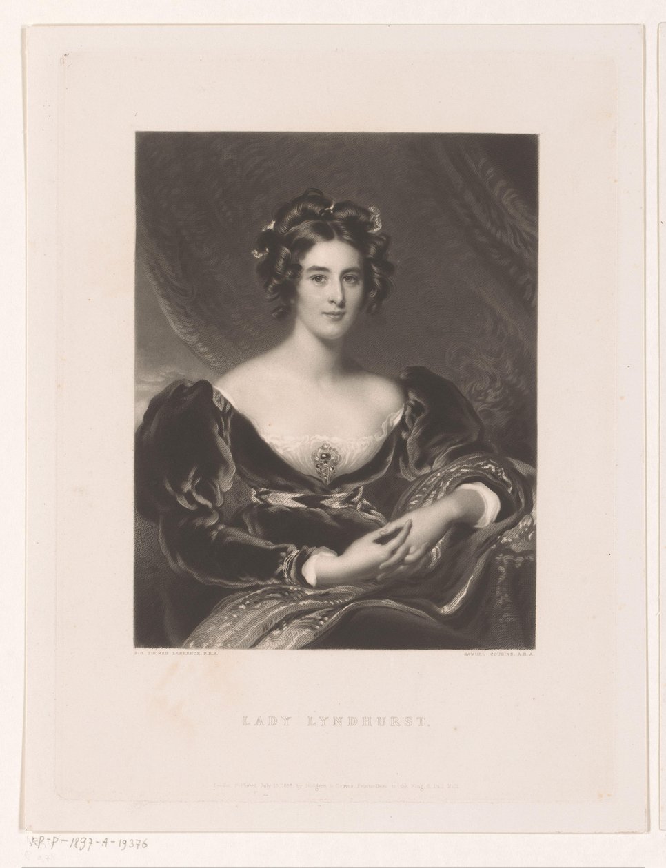 Portret van Sarah Garay Lyndhurst ليدي ليندهورست (العنوان على الكائن) بواسطة صموئيل كوزينز