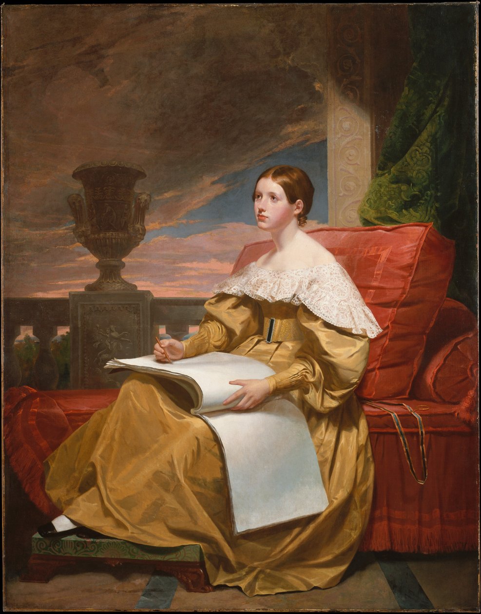 سوزان ووكر مورس (The Muse) ، حوالي 1836-37 (زيت على قماش) بواسطة صموئيل فينلي بريس مورس