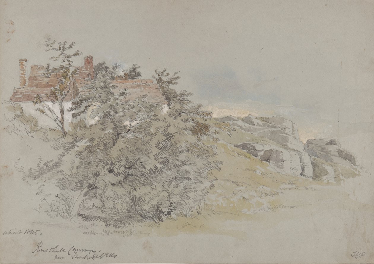 روستال كومون ، بالقرب من تونبريدج ويلز ، c.1845 (قلم رصاص ، مرحاض وغواش على ورق) بواسطة صموئيل غيليسبي بروت