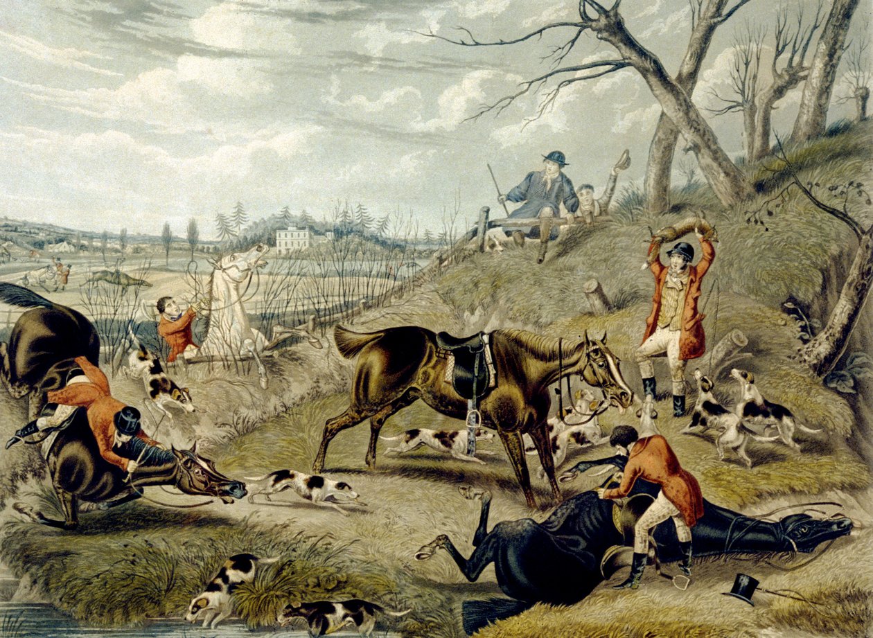 The Grand Leicestershire Fox Hunt, plate 4, engraved by Charles Hunt بواسطة صموئيل هنري (بعد) ألكين