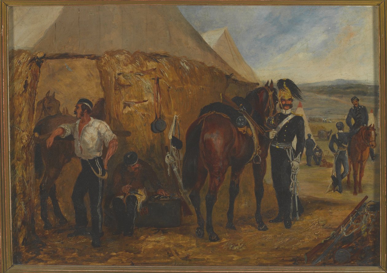 حراس التنين السادس في معسكر تشوبهام ، 14 يونيو - 25 أغسطس 1853 بواسطة صموئيل هنري ألكين