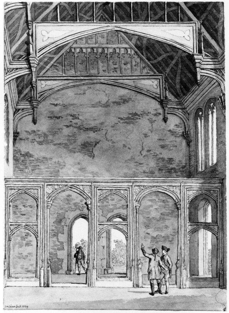 الطرف الجنوبي الغربي من القاعة الكبرى في إلثام ، 1779 بواسطة صموئيل هيرونيمد جريم