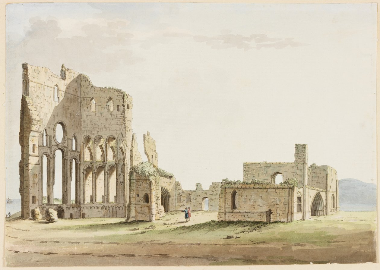 Tynemouth Priory ، نورثمبرلاند (قلم وحبر ومرحاض على ورق) بواسطة صموئيل هيرونيمد جريم