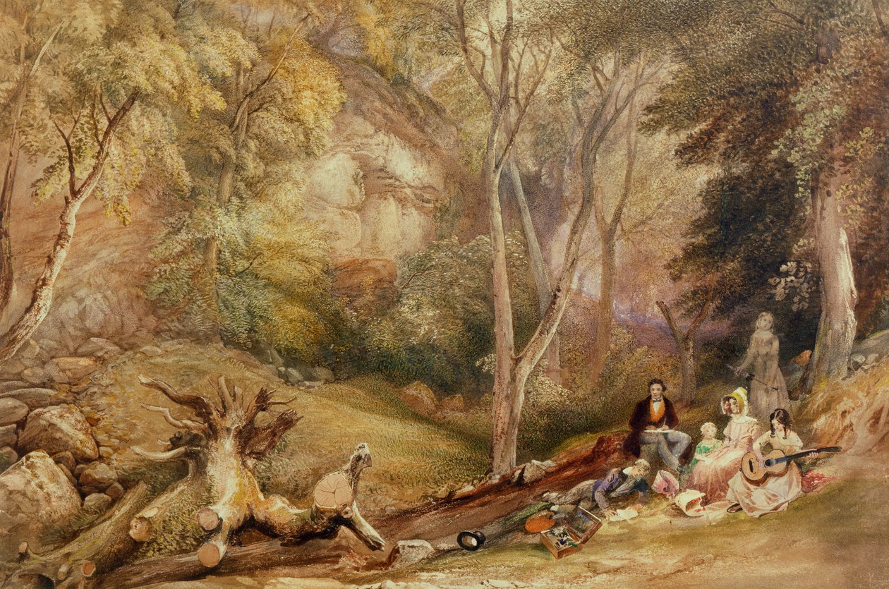 حفلة رسم في لي وودز ، ج. 1830 بواسطة صموئيل جاكسون