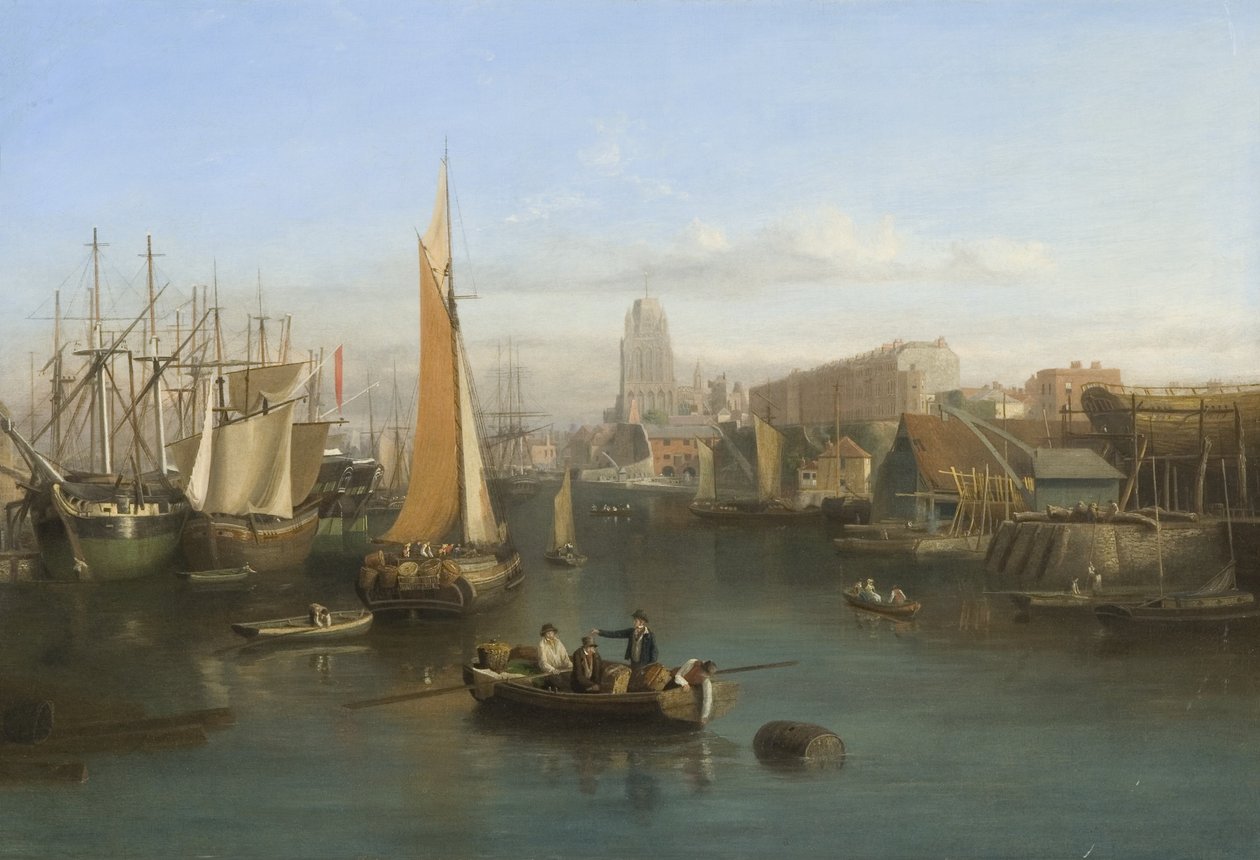 سانت ماري ريدكليف وريدكليف موكب من جسر شارع الأمير ، حوالي عام 1826 (زيت على قماش) بواسطة صموئيل جاكسون