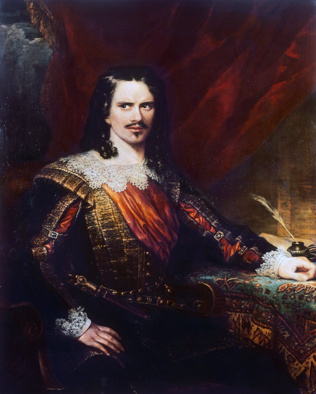 صورة تشارلز جون كين (1811-1868) ، المخرج الإنجليزي ومدير المسرح ، لوحة رسمها صموئيل جون ستامب (توفي عام 1863) زيت على قماش بواسطة صموئيل جون ستامب
