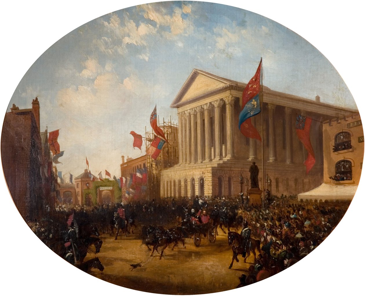 دوق كامبريدج يغادر دار البلدية ، برمنغهام ، 1857. بواسطة صموئيل لاينز