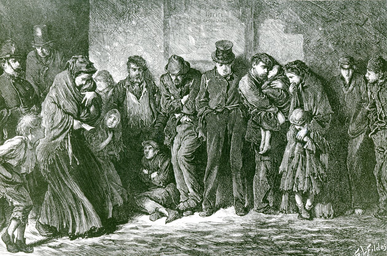 بلا مأوى وجائع ، 1869 بواسطة صموئيل لوك فيلدز
