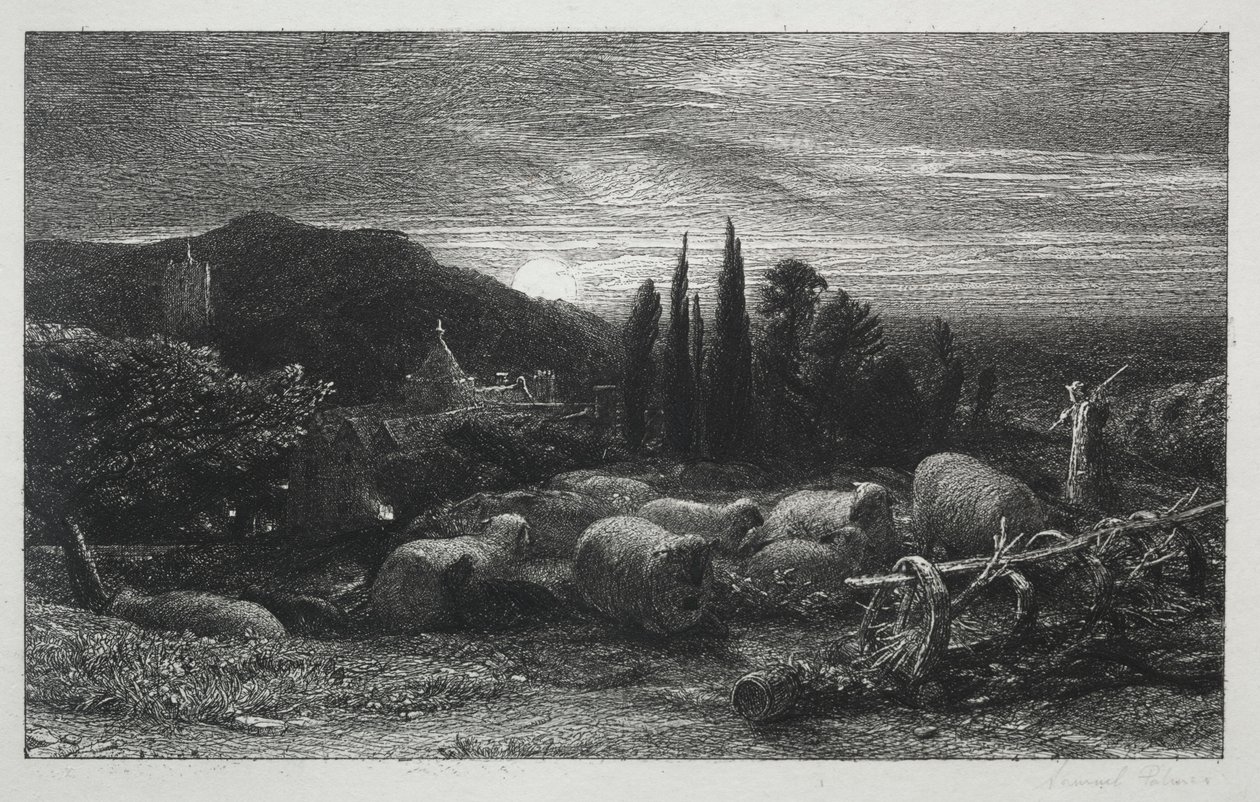 القمر الصاعد ، 1857. بواسطة صموئيل بالمر