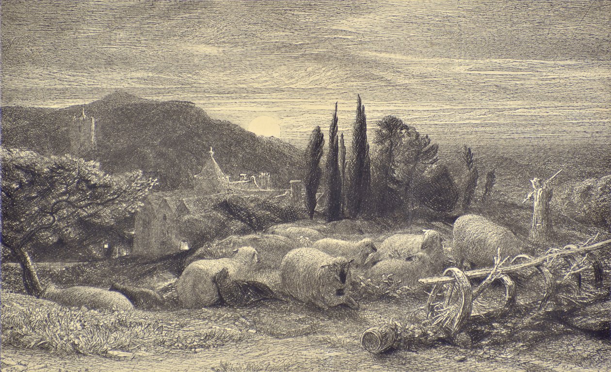 القمر الصاعد ، حوالي 1857 (نقش) بواسطة صموئيل بالمر