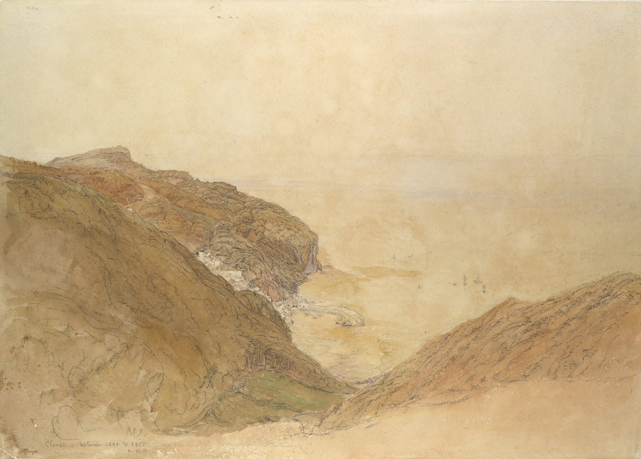 منظر لكلوفيلي ، ديفون ، كاليفورنيا. 1848-49. بواسطة صموئيل بالمر