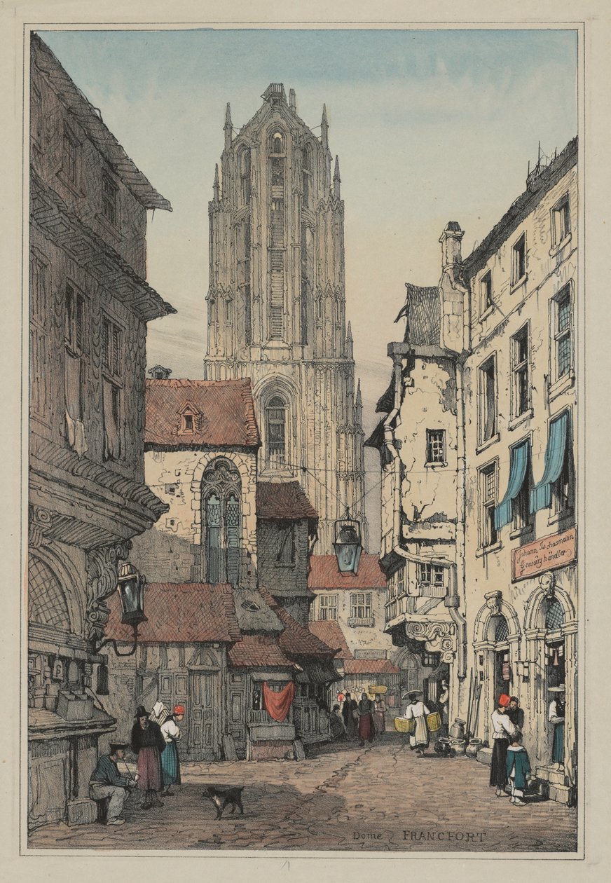 صور من اسكتشات في فلاندرز وألمانيا: Dome، Francfort، c. 1833. بواسطة صموئيل بروت