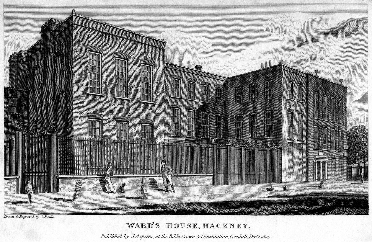 Wards House ، Hackney ، لندن ، 1805. بواسطة صموئيل رولي