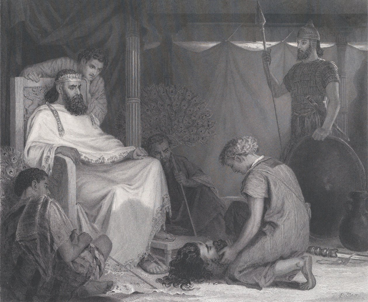 أحضر ديفيد أمام شاول ، من مجلة الفن ، مقابل ص. 100 ، أبريل 1871. بواسطة صموئيل س. سميث