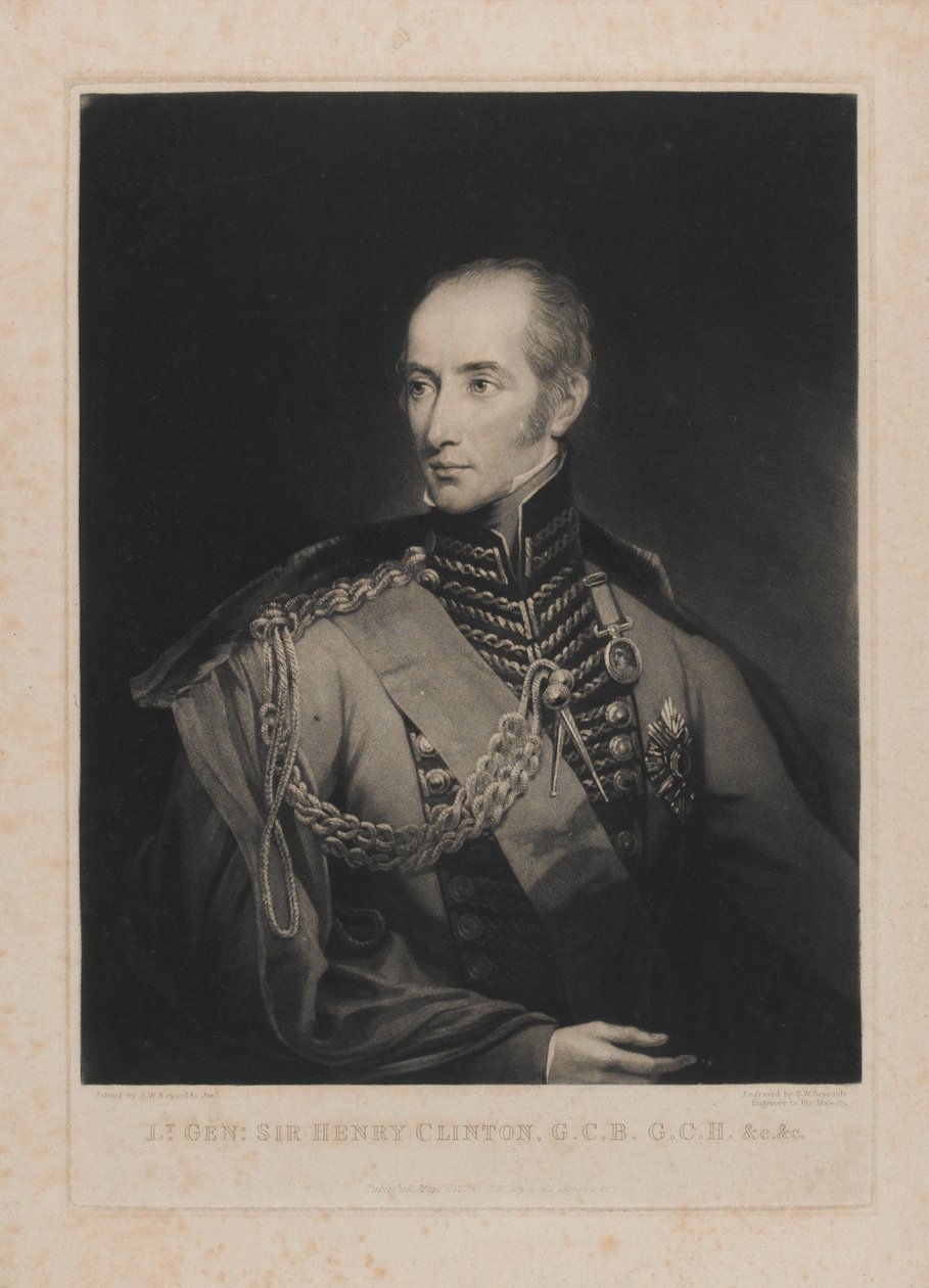 الفريق السير هنري كلينتون ، نقشه صموئيل ويليام رينولدز الأول (1773-1835) في الأول من مايو 1827 بواسطة صموئيل وليام الثاني رينولدز
