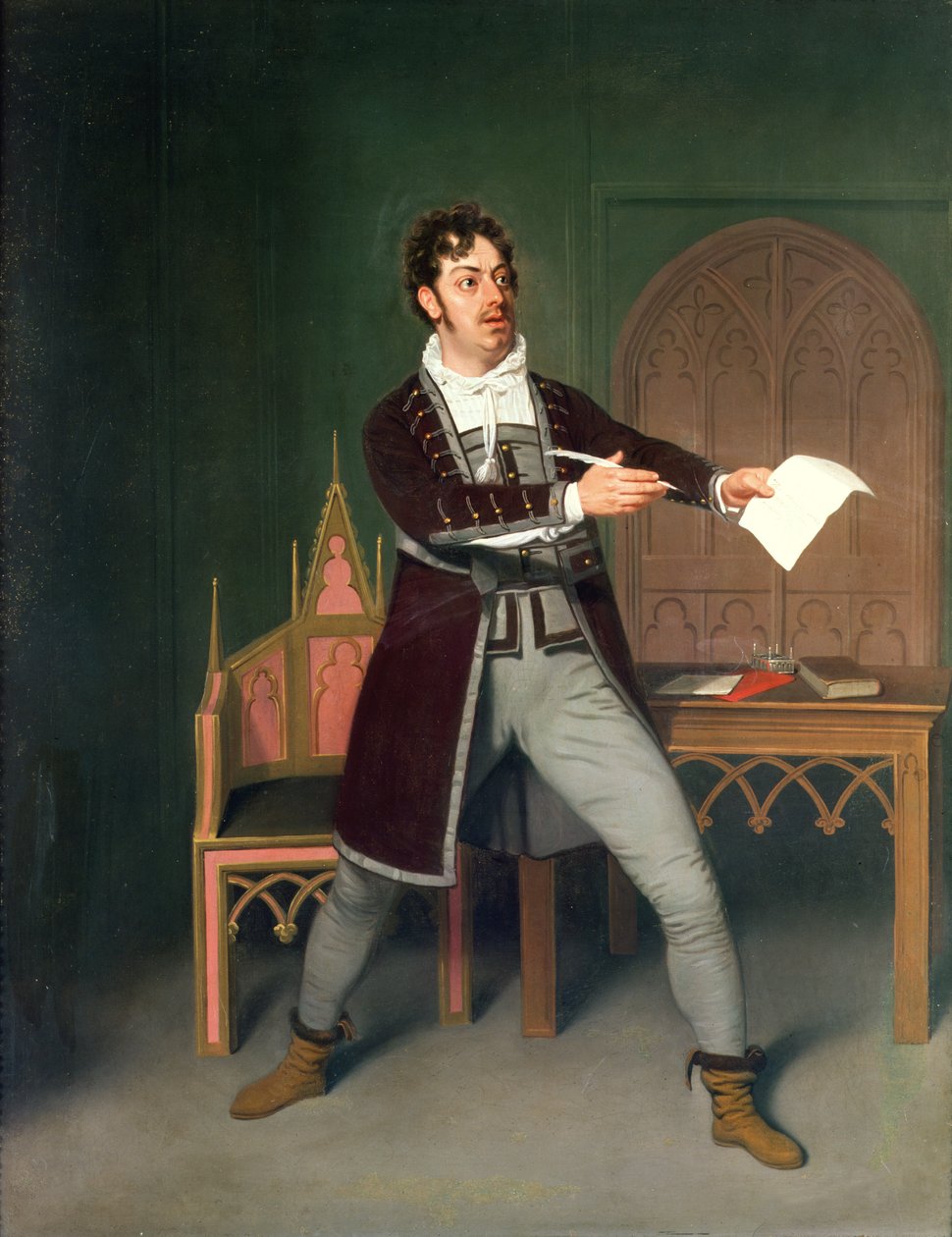 تشارلز فارلي (1771-1859) مثل فرانسيسكو في "قصة الغموض" لتوماس هولكروفت ، في مسرح كوفنت غاردن ، 1802 بواسطة صموئيل دي وايلد
