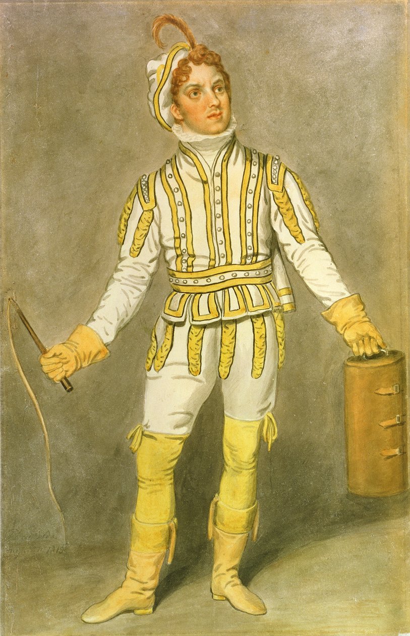 جون بريت هارلي (1786-1858) بدور بيدريللو في "قلعة الأندلس" لجون أوكيف في مسرح ليسيوم ، 1815 بواسطة صموئيل دي وايلد