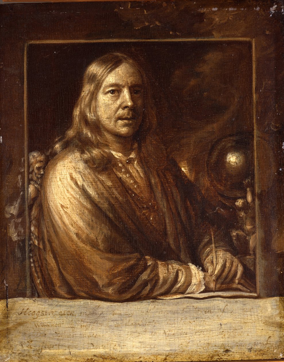 بورتريه ذاتي - Peinture de Samuel Dirksz، van Hoogstraten (1627-1678) - 1677 - زيت على خشب - 20x16.4 - متحف Dordrechts بواسطة صموئيل فان هوغستراتن