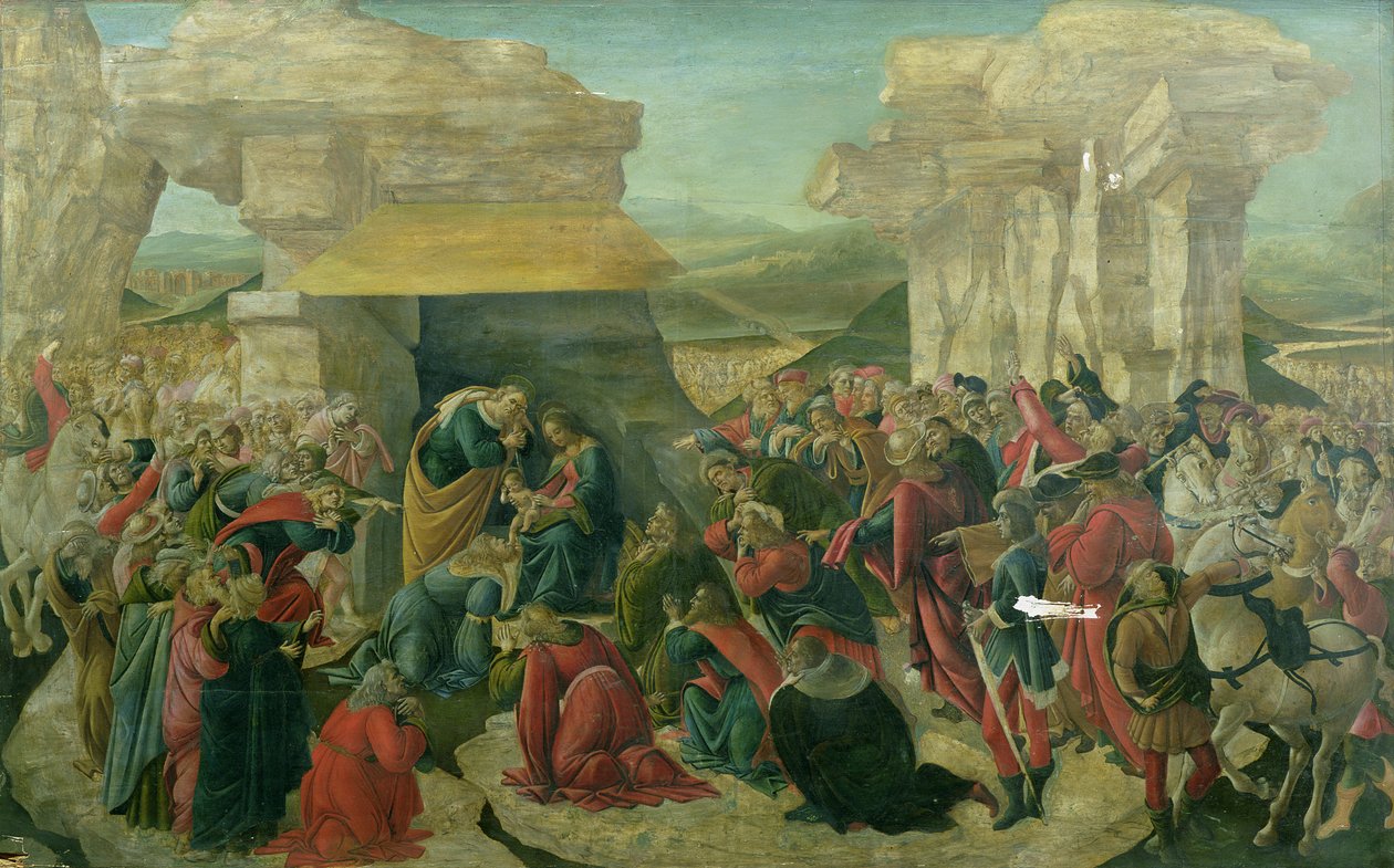 عشق المجوس ، ج 1480 (درجة الحرارة على اللوحة) (تالف) بواسطة ساندرو بوتيتشيلي