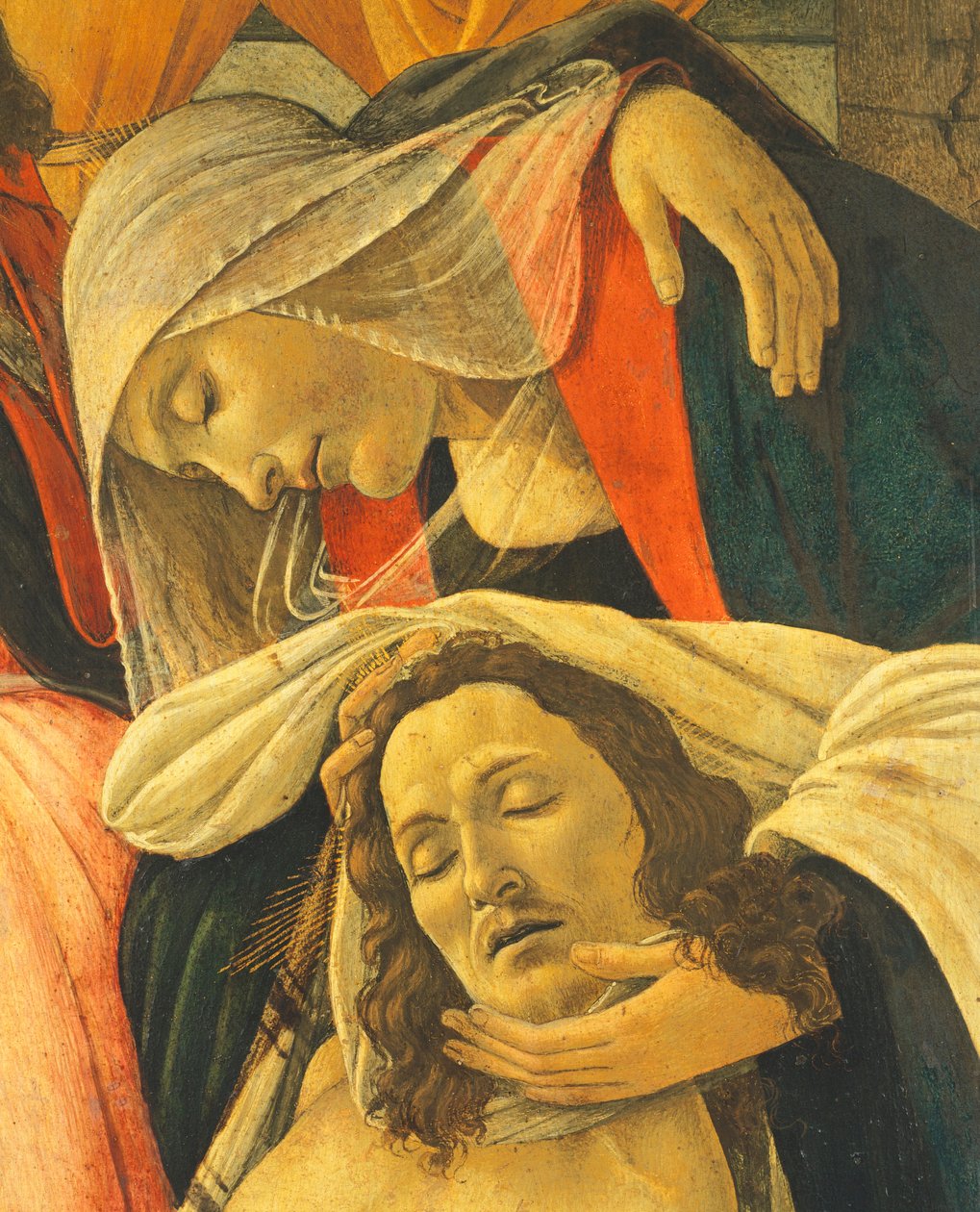 Lamentation over the Dead Christ, c.1490-1500 (tempera on panel) (detail) بواسطة ساندرو بوتيتشيلي