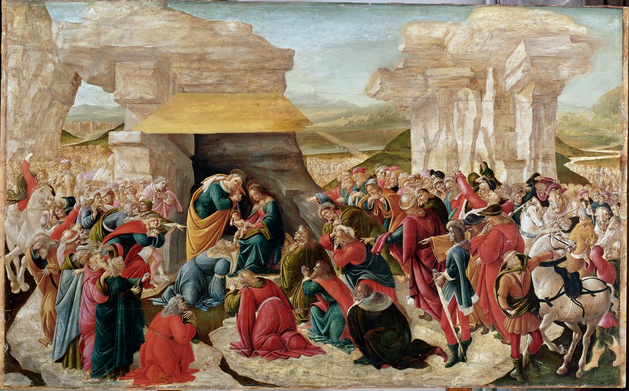 العشق من المجوس (اللوحة غير المكتملة ، حوالي 1500) بواسطة ساندرو بوتيتشيلي