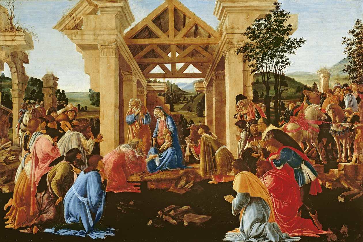 العشق من المجوس ، حوالي 1478-82 (تمبرا وزيت على اللوح) بواسطة ساندرو بوتيتشيلي