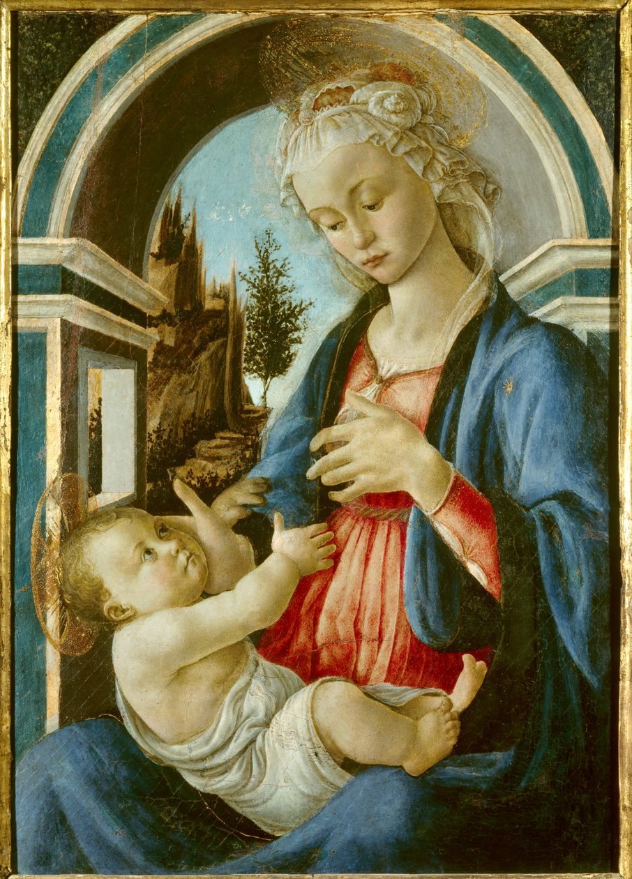 لوحة العذراء والطفل لساندرو بوتيتشيلي (فيليببي) (1445-1510). 1467. الشمس 72x51 م. أفينيون ، متحف دو بينتور باليه بواسطة ساندرو بوتيتشيلي
