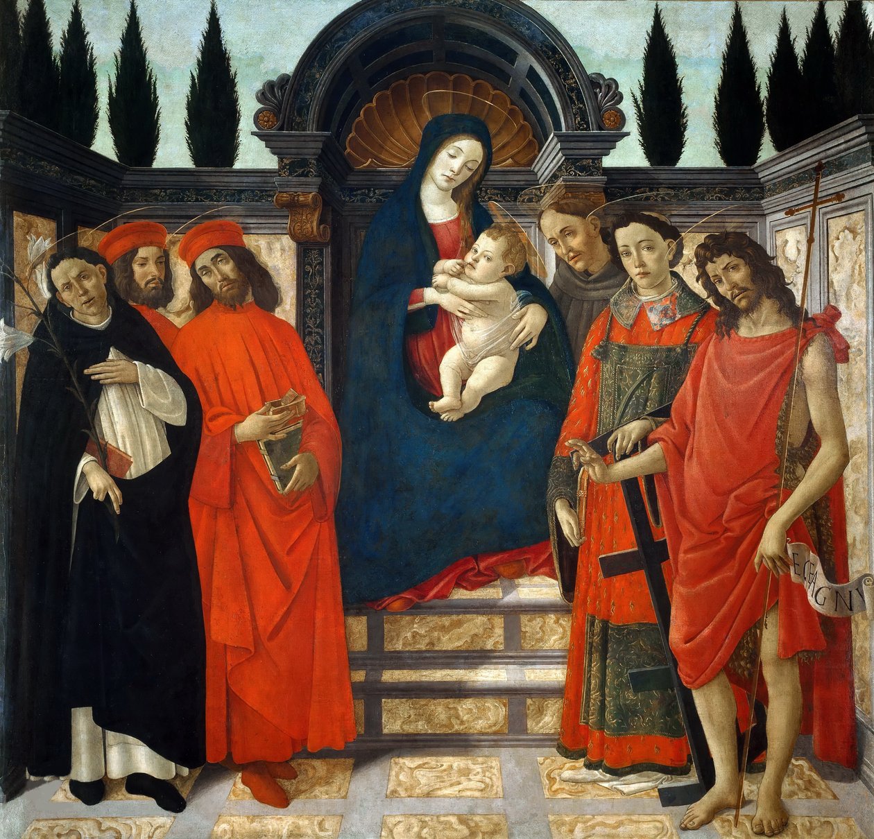 مادونا والطفل مع القديسين بالا ديل تريببيو ، ج. 1490-1499. بواسطة ساندرو بوتيتشيلي