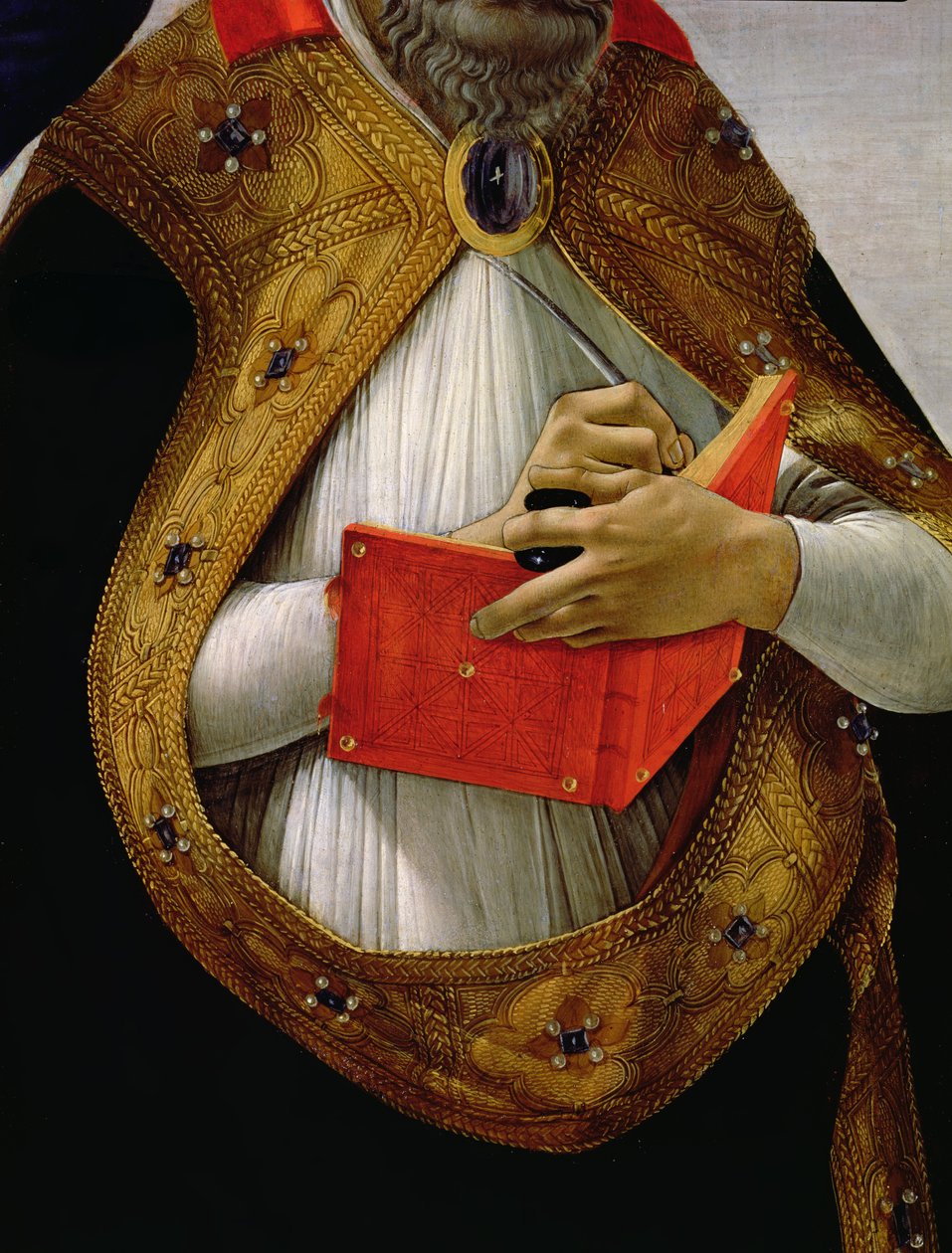 القديس أوغسطين ، من تتويج العذراء ، c.1488-90 درجة حرارة على لوحة التفاصيل 44363 بواسطة ساندرو بوتيتشيلي