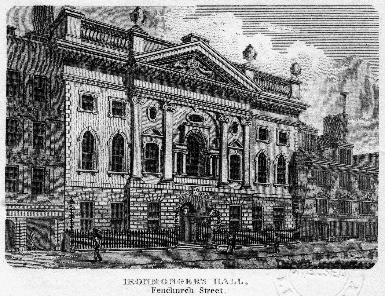 قاعة Ironmongers ، شارع Fenchurch ، مدينة لندن ، 1812. بواسطة رمال