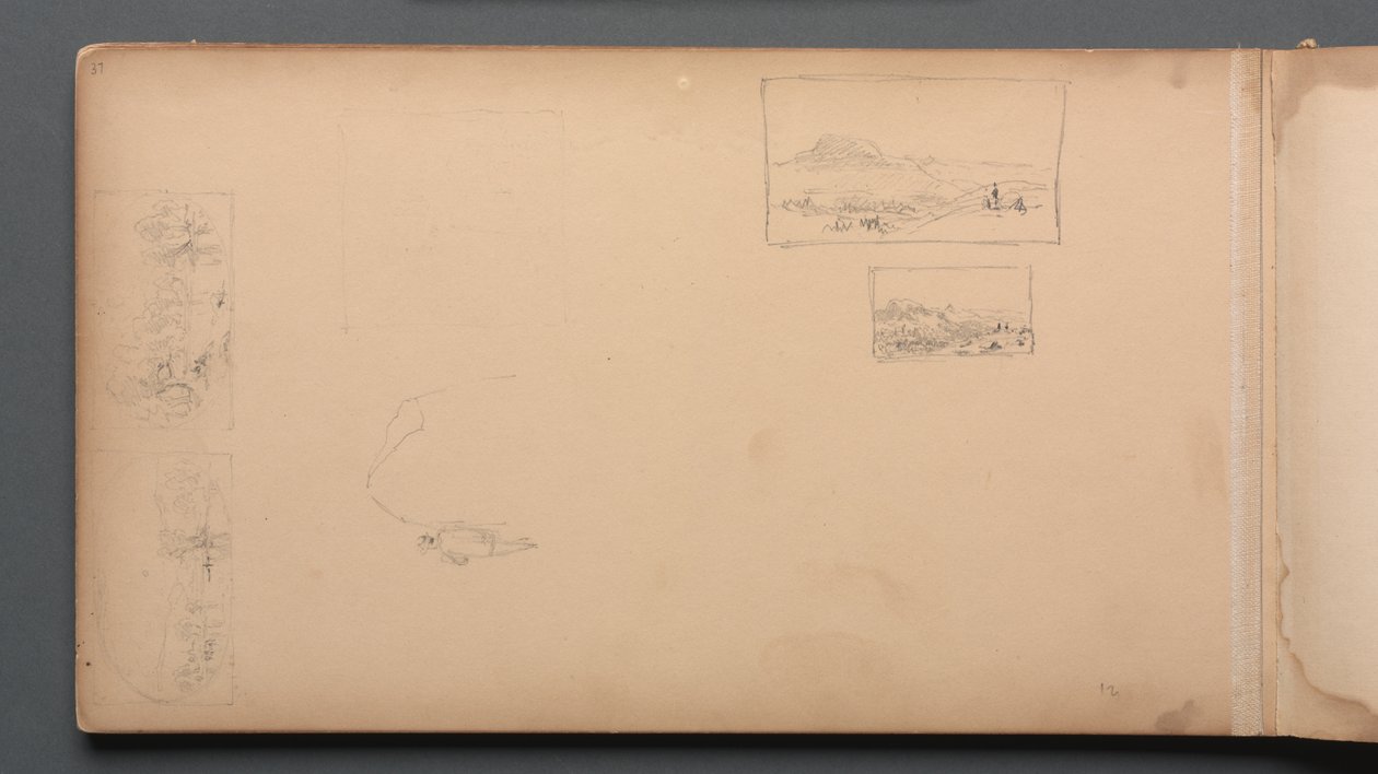 كراسة الرسم ، صفحة 37: Maine Landscape Vignittes ، 1859. بواسطة سانفورد روبنسون جيفورد