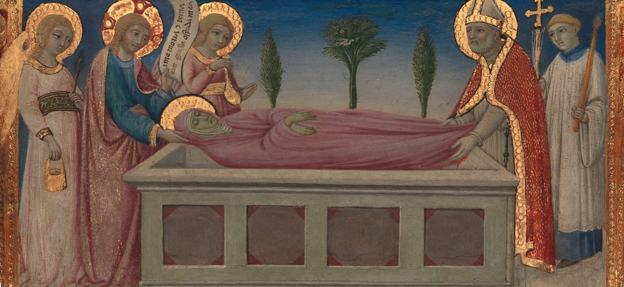 دفن القديسة مارثا ، كاليفورنيا. 1460-70. بواسطة سانو دي بيترو