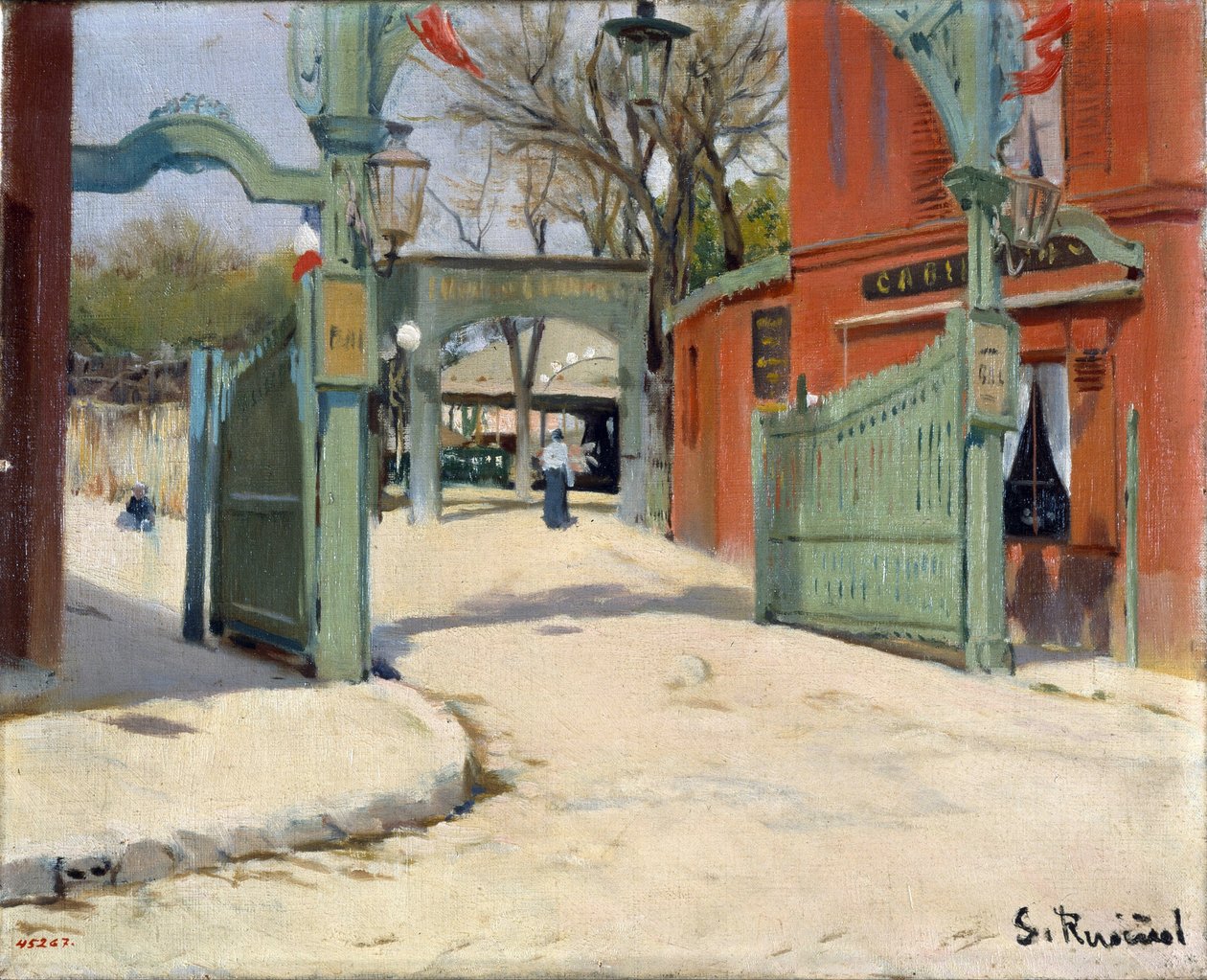 مدخل حديقة مولان دي لا غاليت - رسم سانتياغو روسينول (1861-1931) - 1891 - زيت على قماش - 33.5 × 41 - متحف ناسيونال دي كاتالونيا ، برشلونة بواسطة سانتياغو روسينول إي براتس