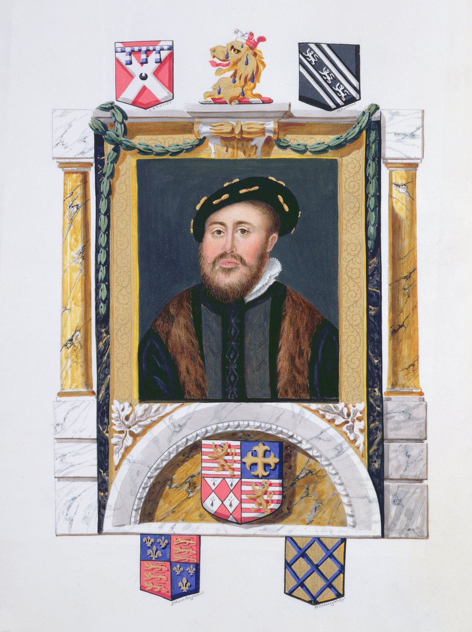 صورة لتشارلز براندون (1488-1545) دوق سوفولك كشاب (wc und gouache on paper) بواسطة سارة كونتيسة إسكس