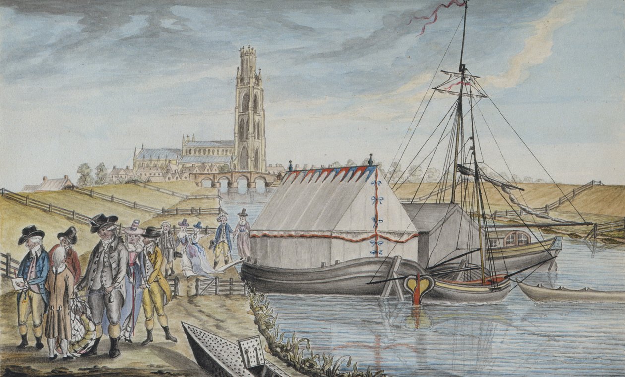 وزن السمكة بعد النقل ، 1791 من كتاب مصايد الأسماك السير جوزيف بانكس لنهر ويثام في لينكولنشاير ، المنشور في 1784-96 (قلم وحبر ، مع مرحاض وغواش على ورق) بواسطة سارة صوفيا بانكس