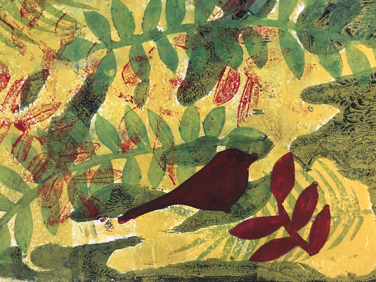 نباتي مغرة أصفر (monoprint على ورق) بواسطة سارة طومسون إنجلز