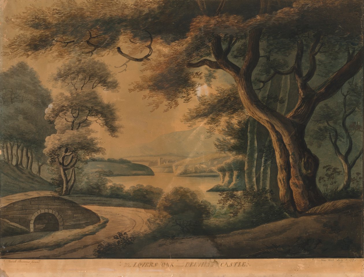 The Lovers Oak بالقرب من قلعة Delville ، أواخر القرن الثامن عشر بواسطة سارة بروم
