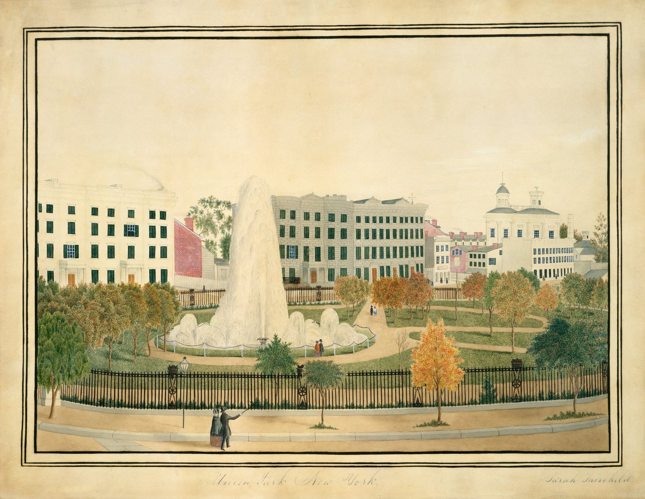 يونيون بارك ، نيويورك ، كاليفورنيا. 1845. بواسطة سارة فيرتشايلد