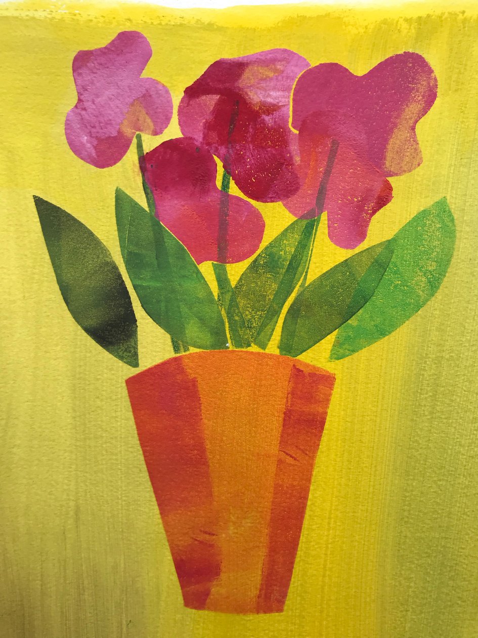 زهور ، 2019 ، (monoprint) بواسطة سارة طومسون إنجلز